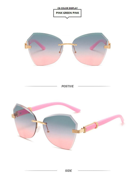 Frameless trimming color Sunglasses
