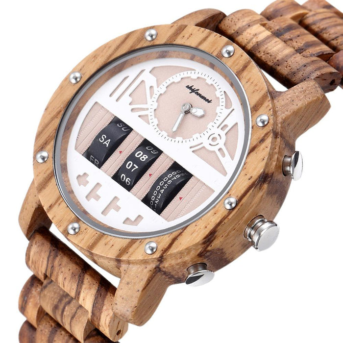 Multifunctional Men's Wooden Watch Outdoor Sports Watch