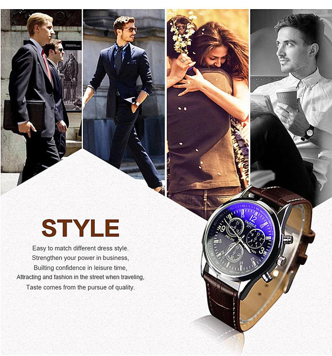 Top Brand Luxury Yazole Men Business Fashion Blue Glass Surface Unique Leisure Wristwatches