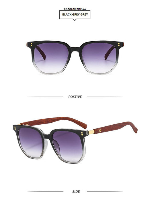 Square meter nail wood grain light luxury Sunglasses