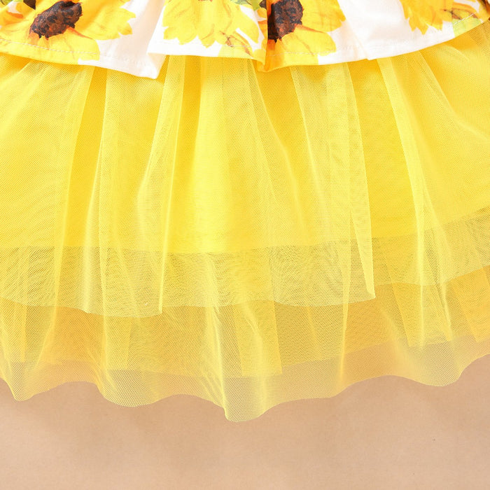 Printed long sleeved mesh dress