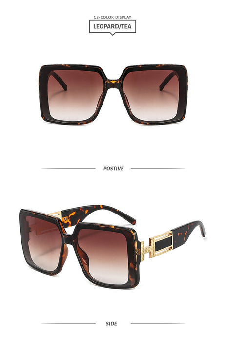 Sunglasses personality men's and women's large frame glasses