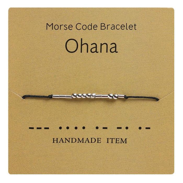 1PC Morse Code Bracelet Silver Beads