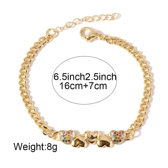 Simple Fashion Heart-shaped Color Women's Bracelet Accessories