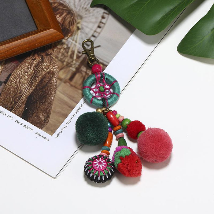Bohemian Plush pendant bag car Keychains pendant