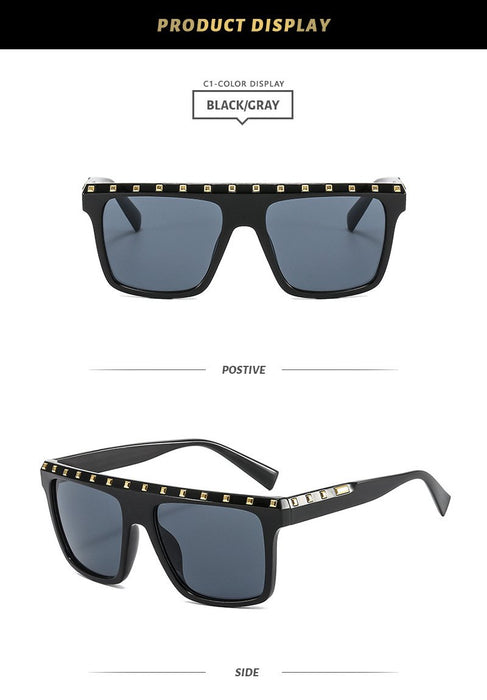 Personalized straight eyebrow rivet Sunglasses