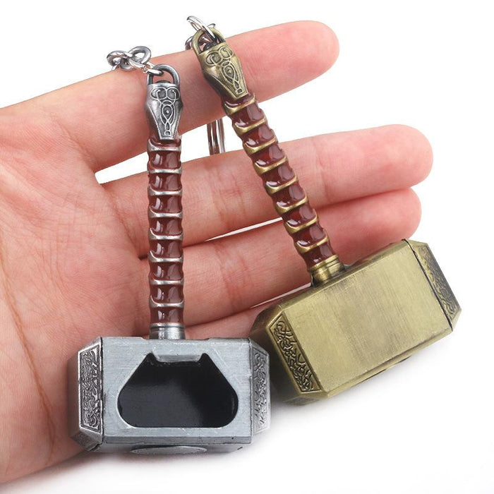 Creative Thor Hammer Bottle Opener Key Chain Metal Pendant