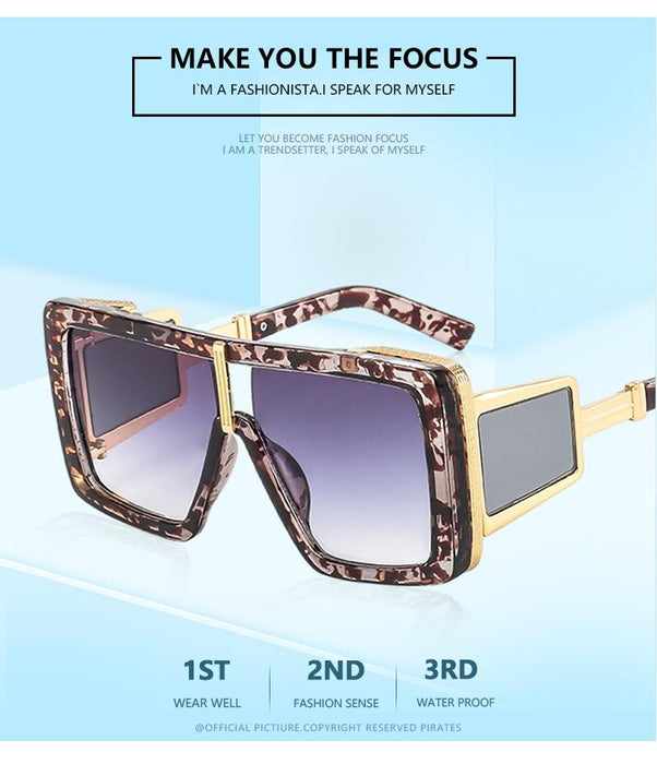 Big frame one-piece Sunglasses personality