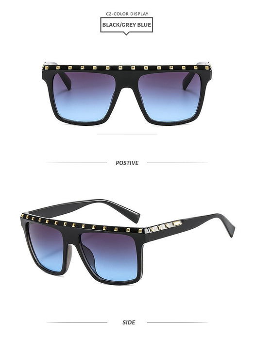 Personalized straight eyebrow rivet Sunglasses