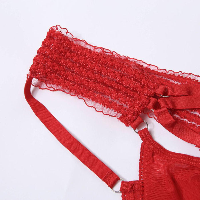 Sexy Red Hollow Lingerie Women Intimates Underwear