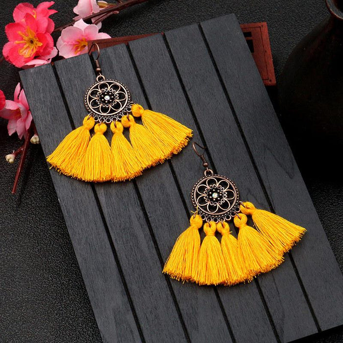 Fashion Creative Bohemian Scalloped Tassel Earrings