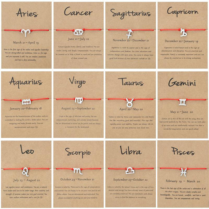 Twelve Constellations Bracelet Constellation Card Bracelet