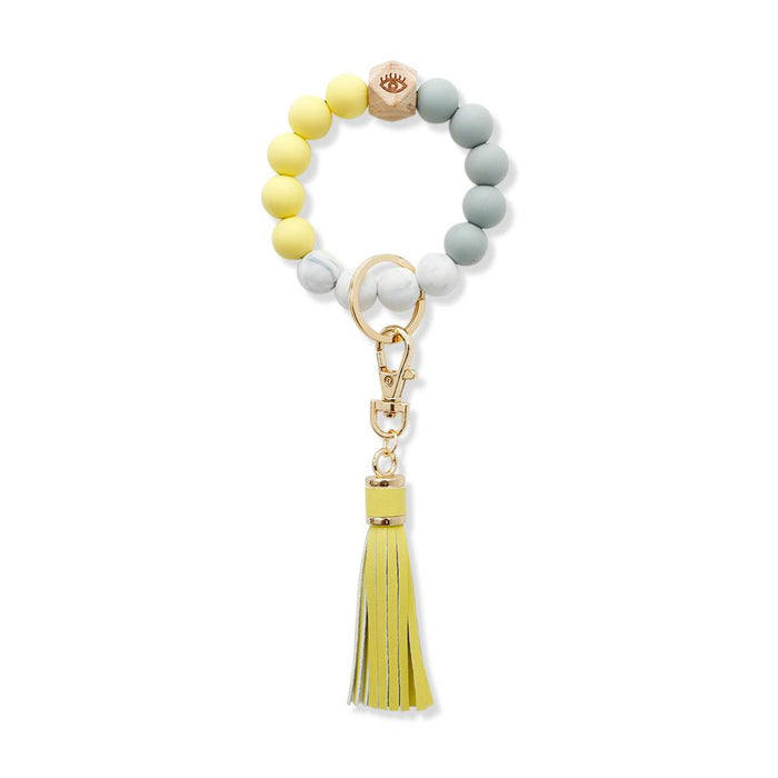 New Tassel Wood Bead Bracelet Silicone Bracelet Key Chain