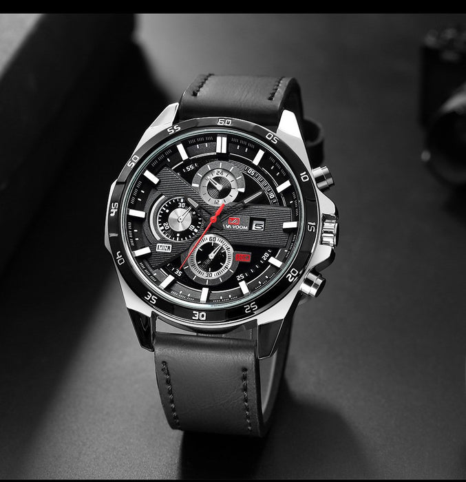 Sport Watches Mens Quartz Wrist Watches Luxury Three Dial Calendar Male Clock