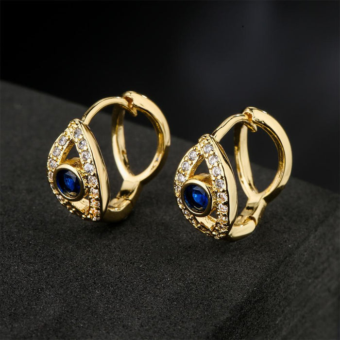 New Fashion Versatile Zircon Devil's Eye Earrings