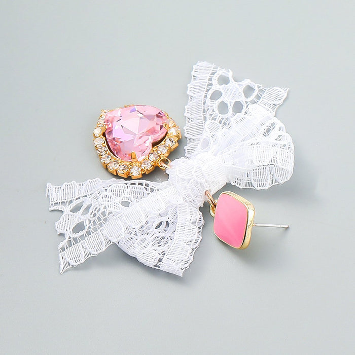Love Bow Multi-layer Lace Hand Woven Earrings