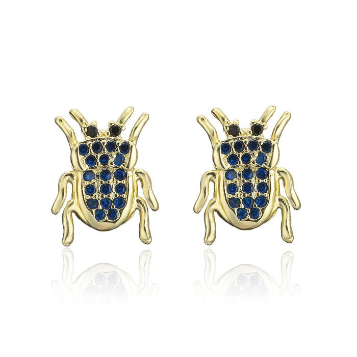 New Insect Series Gold Personalized Zircon Earrings