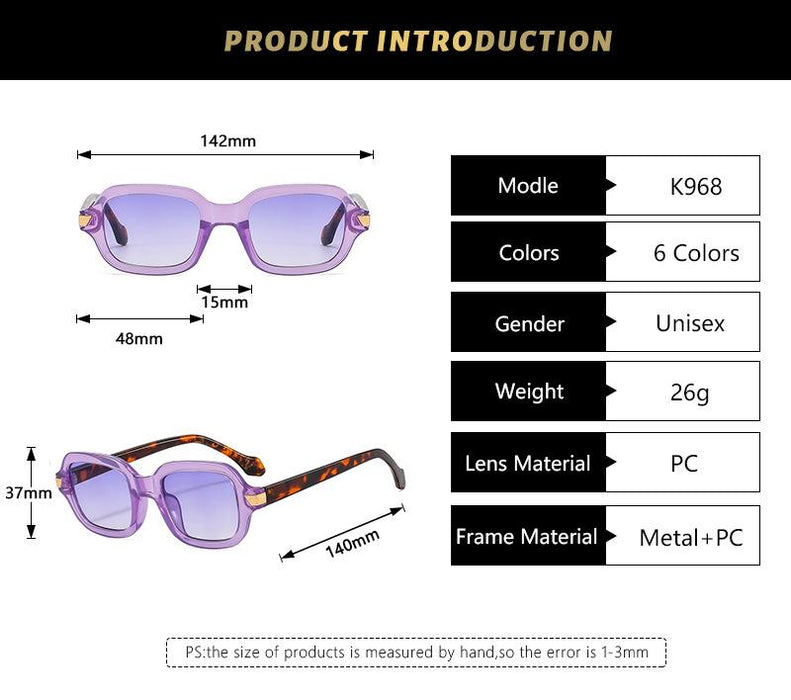 Square small frame color Sunglasses