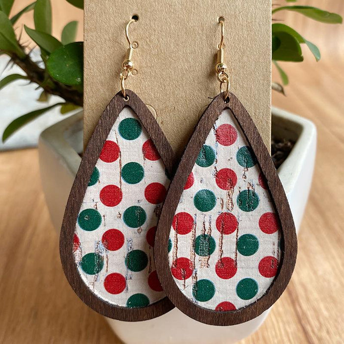 Vintage Exaggerated Bark Wood Frame Women's Earrings