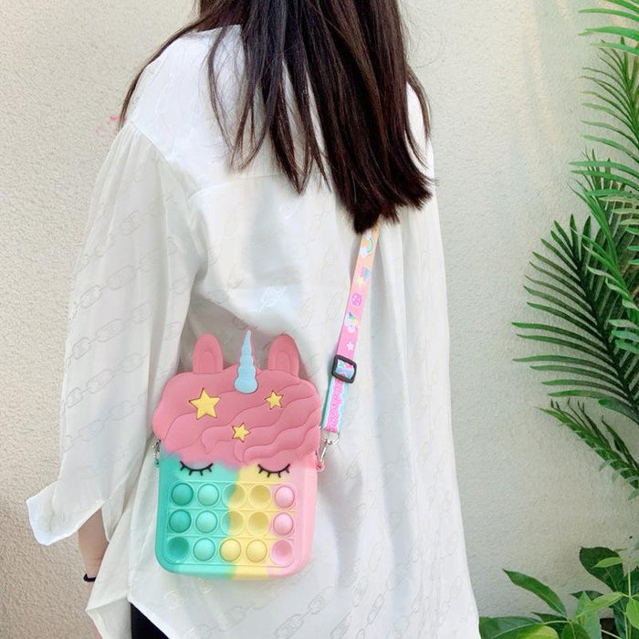 Silicone children's unzipping coin purse press toy