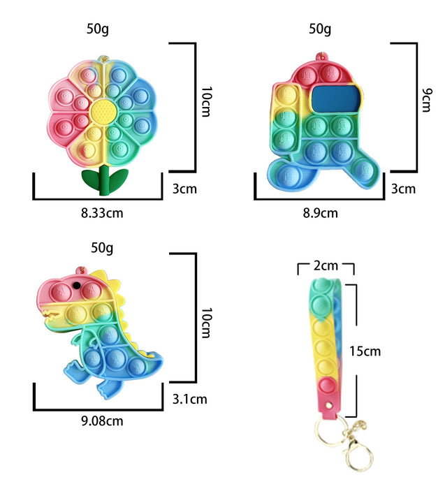 Cartoon cute flower girl silicone bag keychain ring