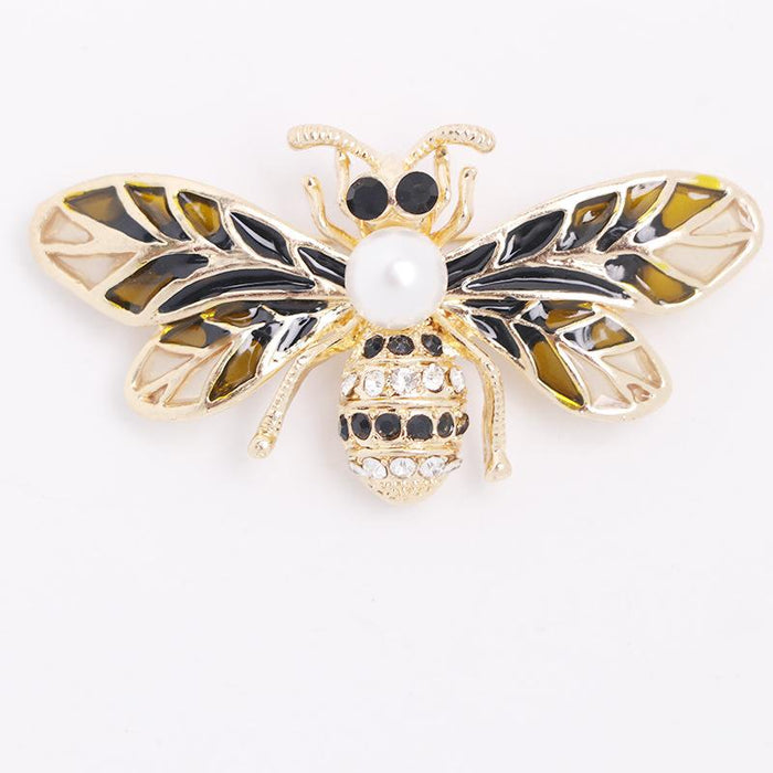 New Little Bee Brooch Rhinestone Bee Lady Pin