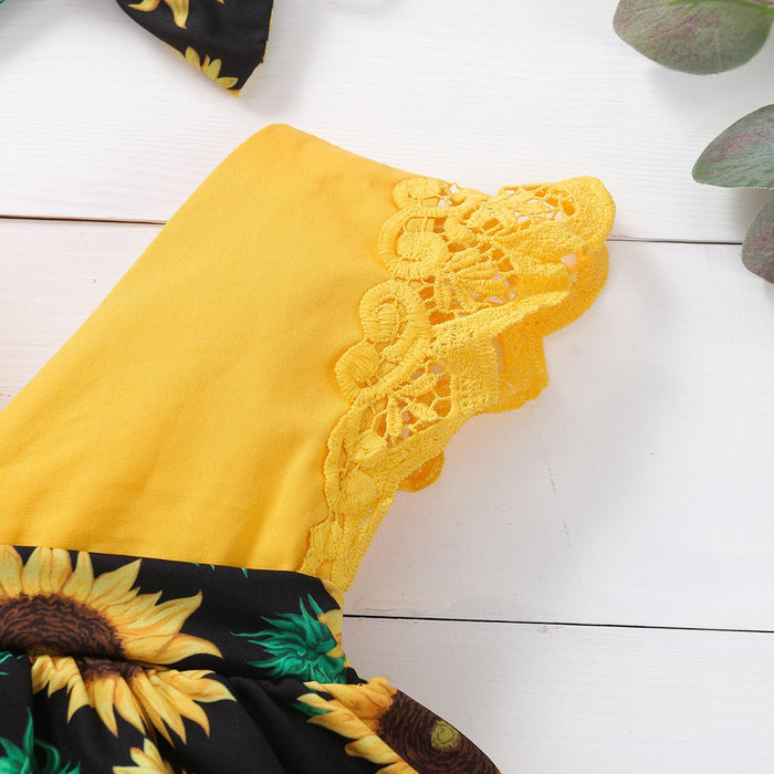 V-neck fashion split sunflower triangle