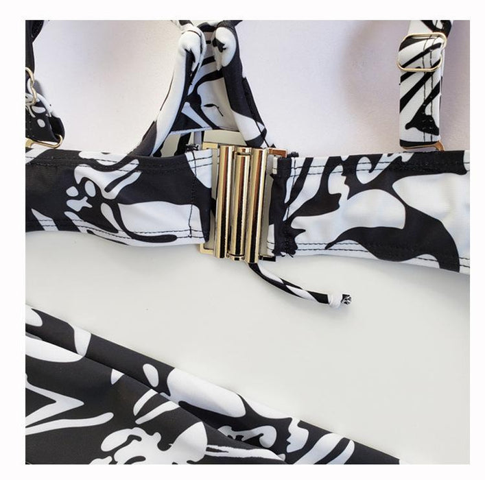 Sexy Digital Printed High Waist Bikini