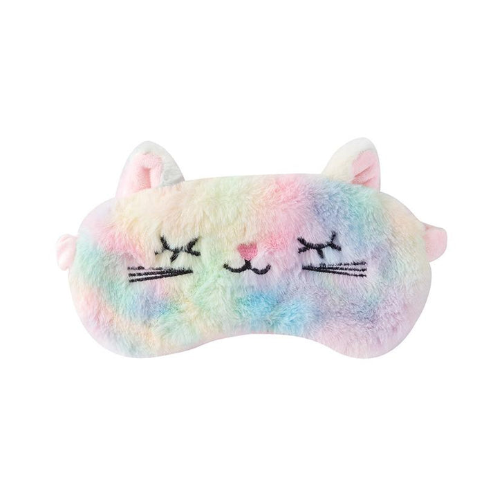 Cartoon Colorful Rabbit Cat Sleep Shading Plush Blindfold