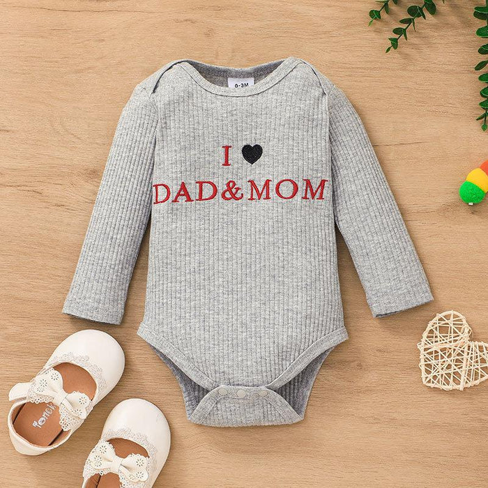Baby I Love Mom & Dad Long Sleeve Cotton Bodysuits