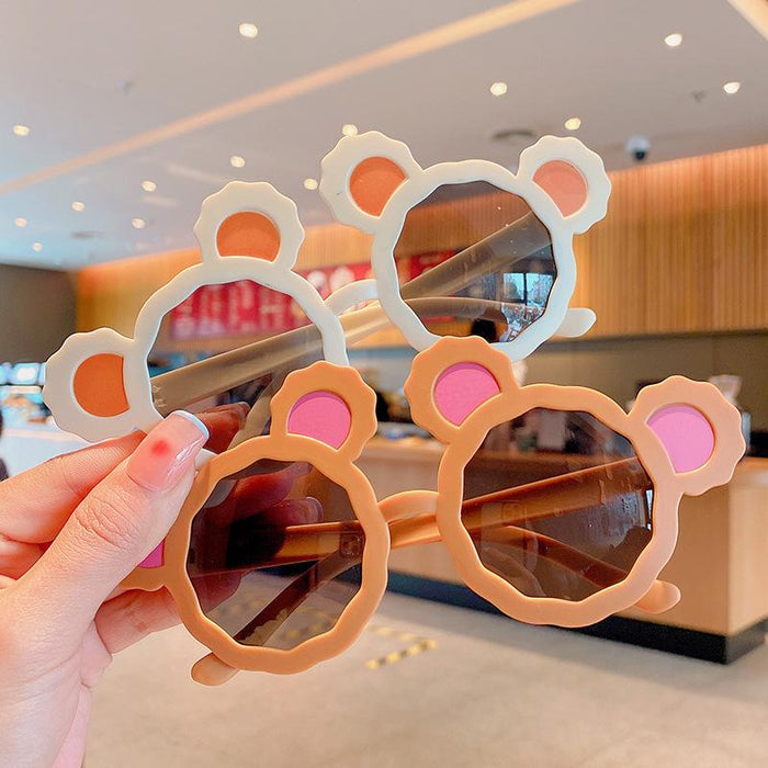 Children cartoon bear ear sunscreen Sunglasses