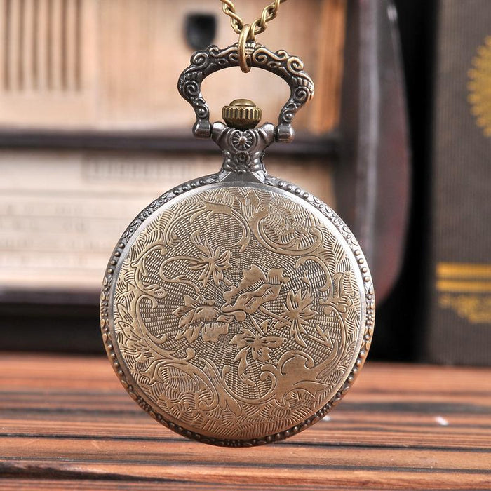 Vintage Hollow Out Triangular Animation Quartz Pocket Watch Ll3693
