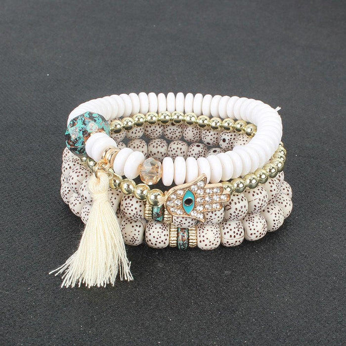 Simple and Fashionable Turquoise Tassel Beaded Bracelet Accessories