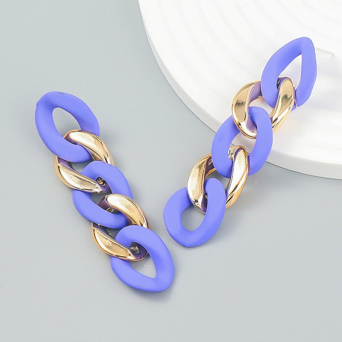 Women's Simple Fashion Personality Drop Glaze Chain Earrings