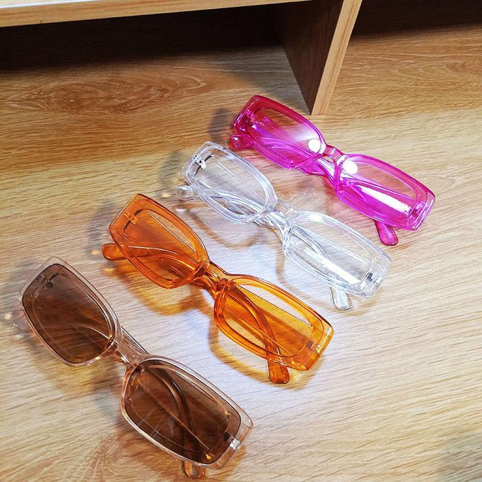 Women's Transparent Candy Color Small Square Sunglasses