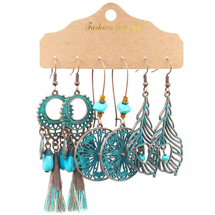 3 pairs/set Earrings Bohemian Style Jewelry X0X36206