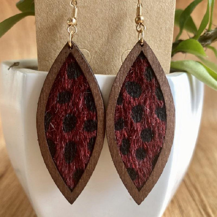 Simple Leopard Print Western Leather Women's Earrings