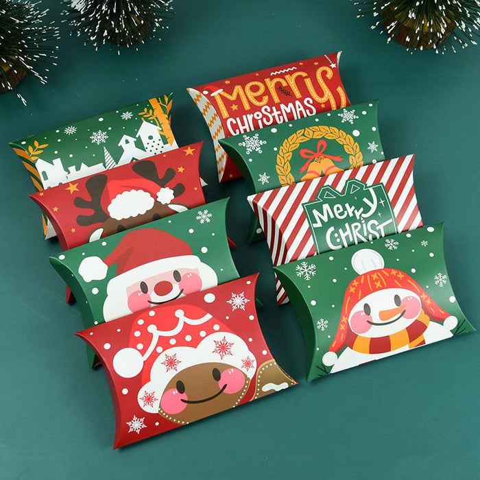 50Pcs Christmas Pillow Shape Candy Box