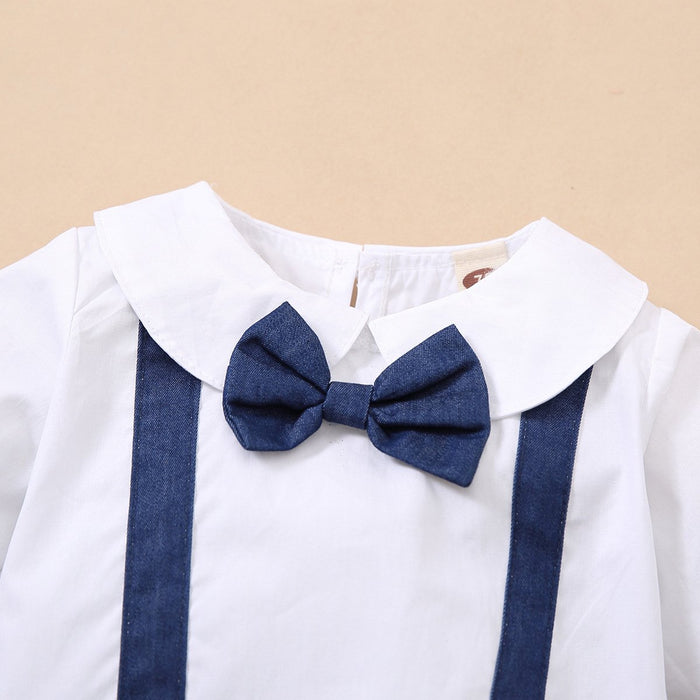 Gentleman fake two piece patchwork khat