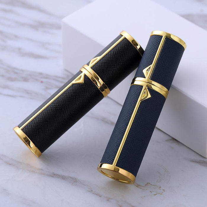 Bottled Bottoms Filled with 5ml High Grade Leather Traveling Portable Spray Bottle.