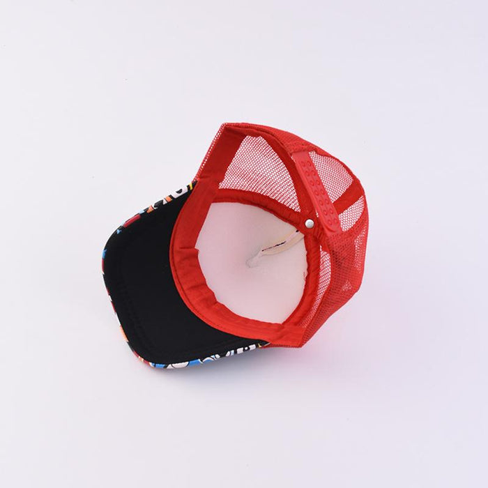 Cartoon Printed Children's Breathable Sunshade Mesh Cap
