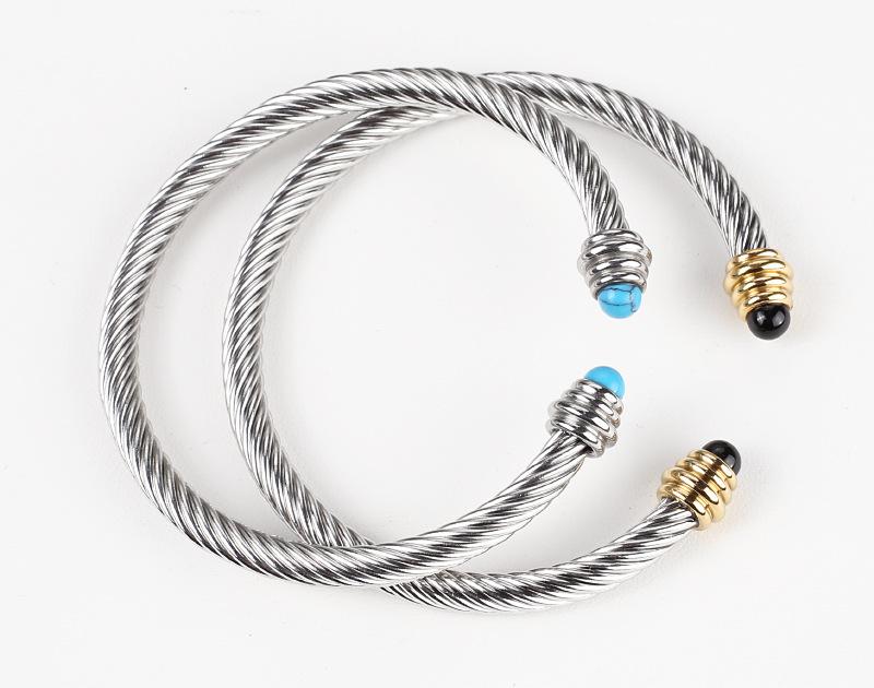 Titanium Steel Cable Bracelet Elastic Twist C Shape Bracelet Bangle