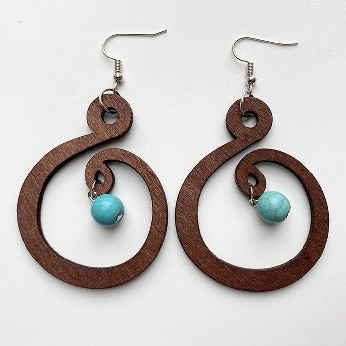 Simple Retro Exaggerated Wooden Boho Women's Earrings