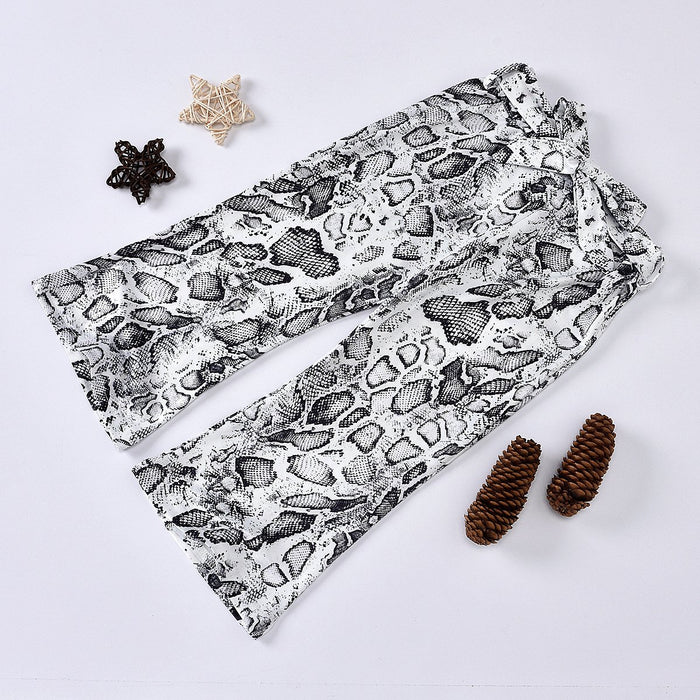 Sleeveless Neck Chiffon shirt printed trousers two piece set
