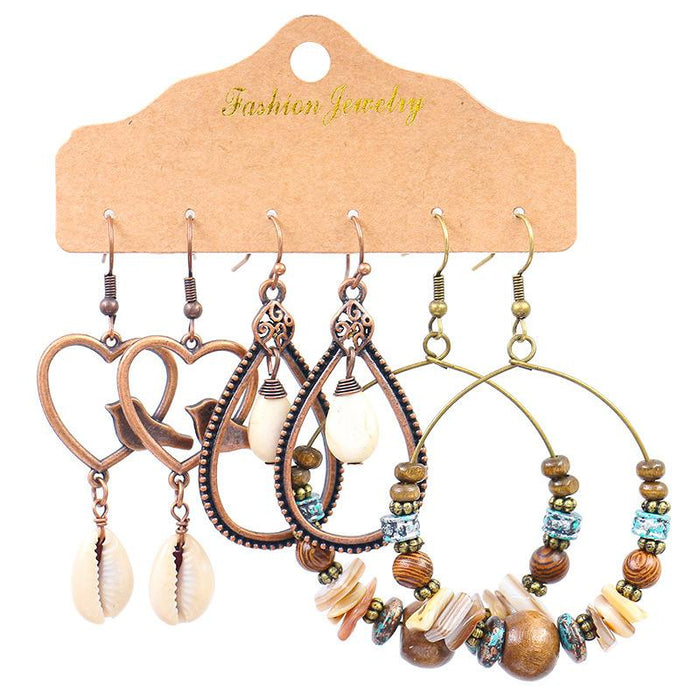 3 pairs/set Earrings Bohemian Style Jewelry X0X36198