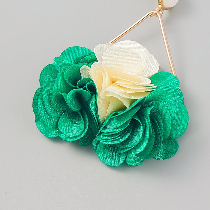 Women's Fashion Multilayer Braided Geometric Floral Earrings