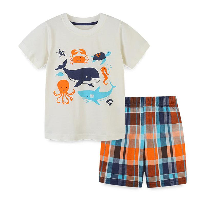 Children's short sleeved T-shirt set two piece set
