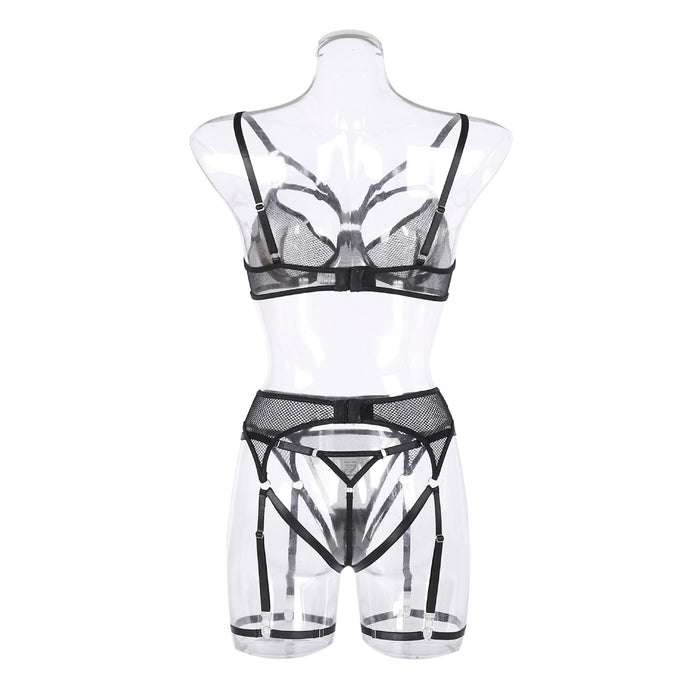 Sexy Lingerie Women Mesh Garter Underwear Set
