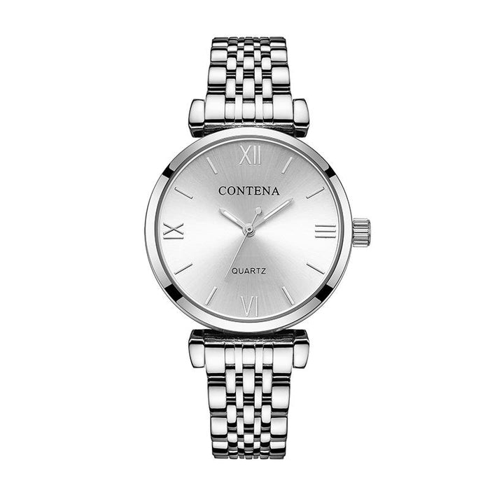 CONTENA Women Fashion Simple Luxury Stainless Steel Ladies Wristwatch