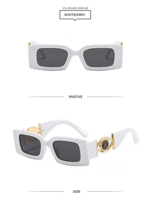 Square small frame metal sunglasses